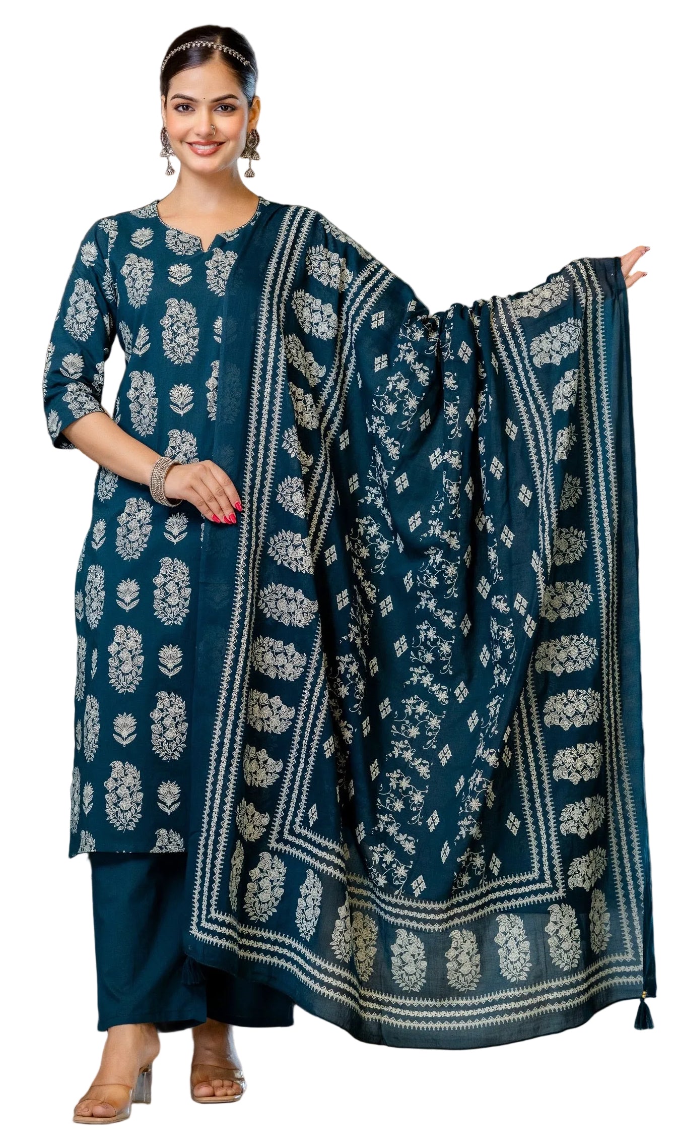 Cotton Kurti Pant & Dupatta Full set ZVUN