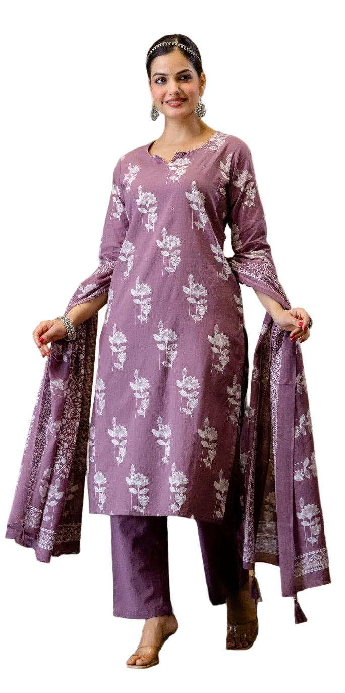 Cotton Kurti Pant & Dupatta Full set ZVUN
