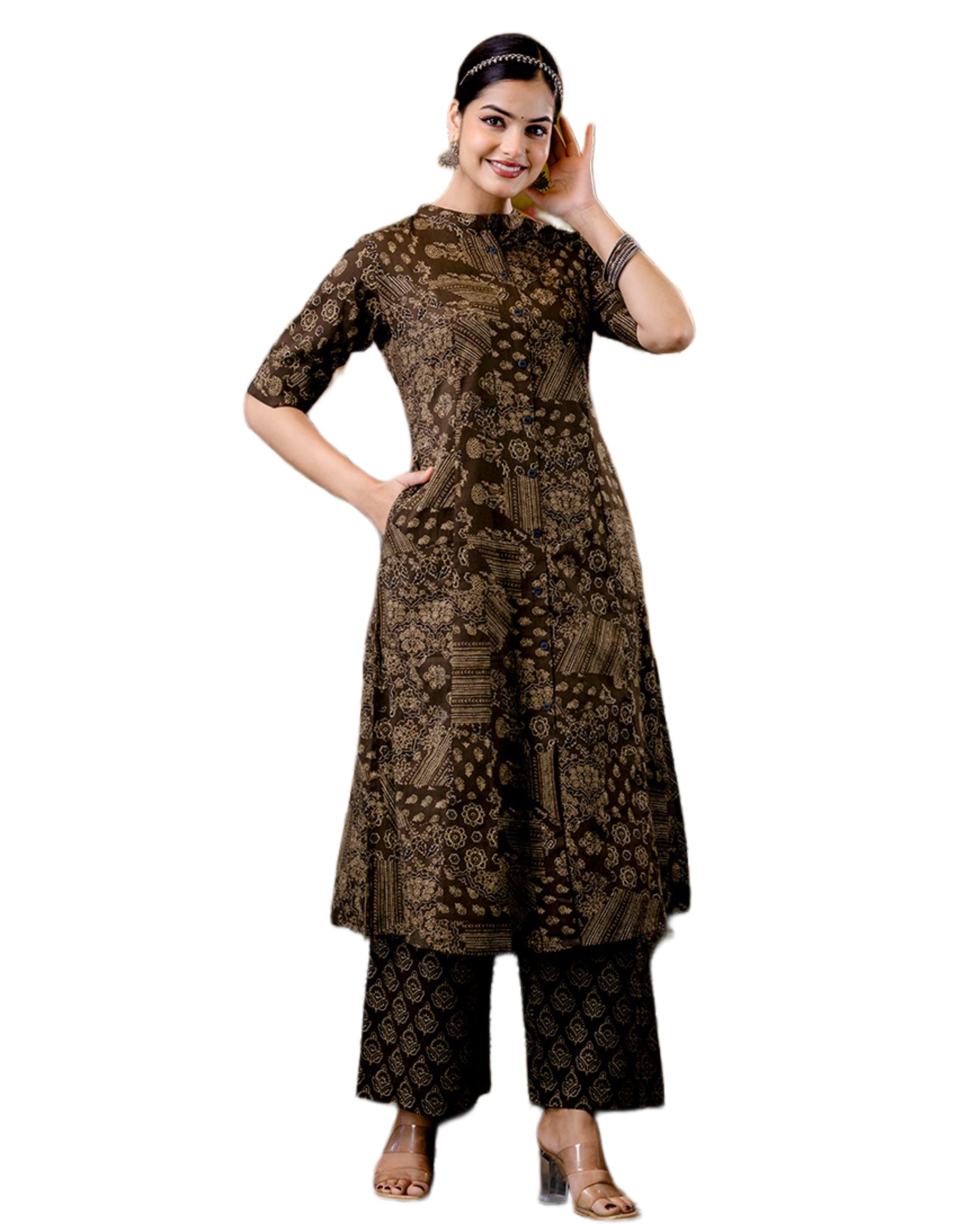 ZVUN DARK BROWN Co-ord Set