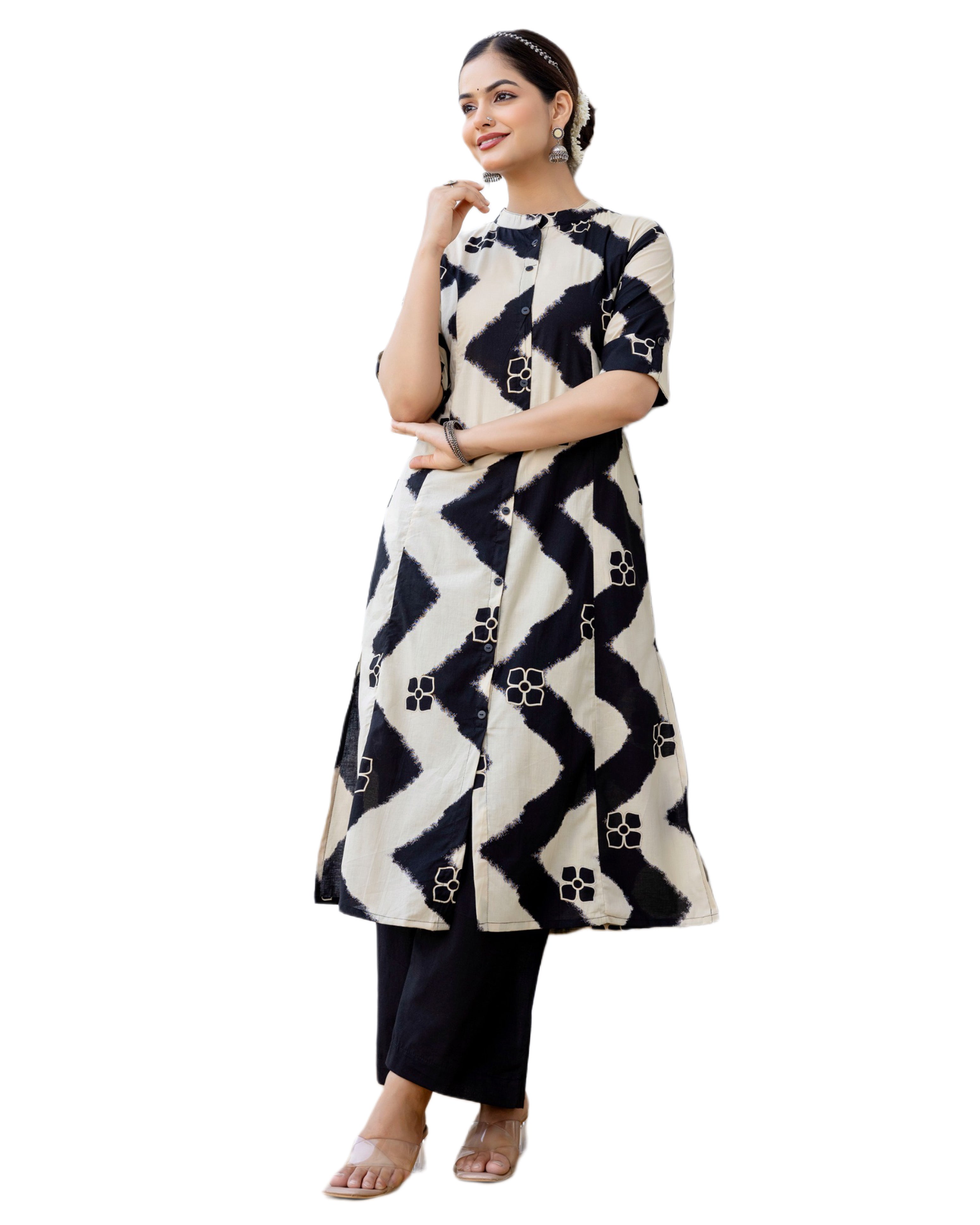 ZVUN black n White Co-ord Set