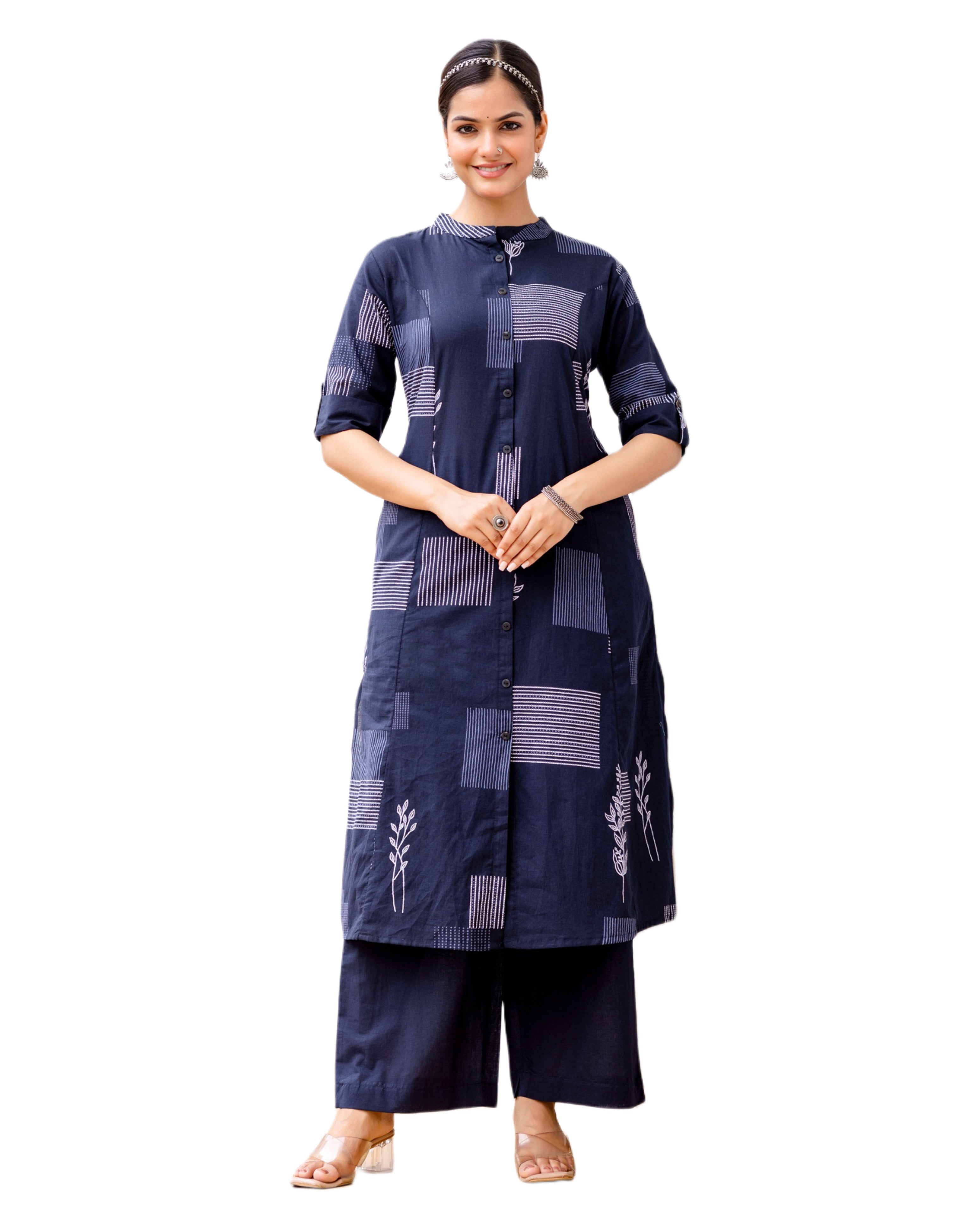 ZVUN Navy Blue Co-ord Set